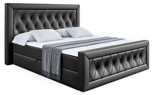 Boxspringbett NOEL-Z Hochglanz Schwarz - Breite: 200 cm - H4