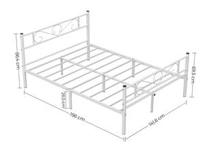 Doppelbettgestell Weiß - Kunststoff - 142 x 87 x 198 cm