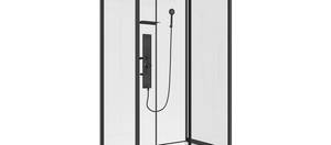 Cabine douche SULIPA Noir - Verre - 80 x 215 x 110 cm