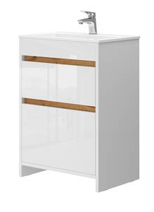 Mobilier de salle de bains Detmold Blanc - Bois manufacturé - 58 x 81 x 39 cm