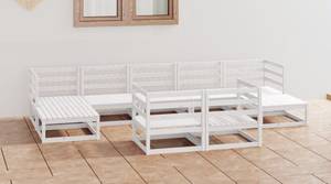 Garten-Lounge-Set (9-teilig) 3009743-1 Weiß - Massivholz - Holzart/Dekor - 70 x 30 x 70 cm