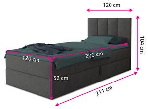 Boxspringbett Star Mini Pink - Breite: 120 cm