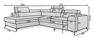 Ecksofa LAUREN Grün - Ecke davorstehend links