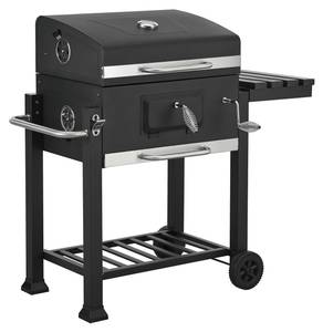 Chariot de barbecue Amad Noir - Métal - 114 x 105 x 48 cm