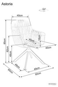 Chaise Astoria Gris - Textile - 60 x 85 x 60 cm