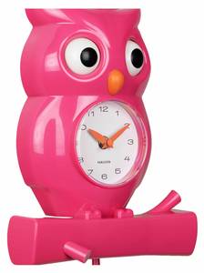 Wanduhr Owl Pendulum Pink