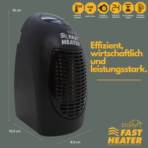 Fast Heater Heizlüfter Schwarz - Kunststoff - 9 x 16 x 9 cm