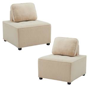 Einzelsofa 2er-Set Mercury Ⅱ Beige - 2 Kissen