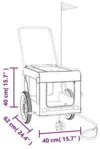 Remorque vélo pour chien 3028772-2 Vert - 55 x 53 x 120 cm