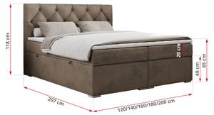 Boxspringbett ALDA Breite: 160 cm - H4 - Textil