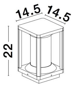 Wegeleuchte LOEVE Grau - Metall - 15 x 22 x 15 cm