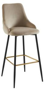 Tabouret de bar VELVINA Lot de 2 Beige - Métal - 56 x 110 x 48 cm