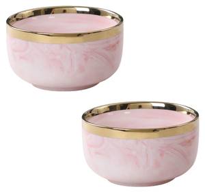 Rosa Marmor Schüssel Goldrand Gold - Pink - Keramik - 11 x 6 x 11 cm
