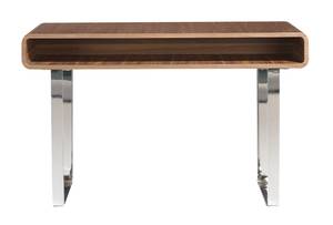 Console en bois de noyer et acier chromé Marron - Métal - Bois/Imitation - En partie en bois massif - 120 x 75 x 39 cm