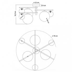 Deckenleuchte - Belisto Metall - 70 x 33 x 33 cm