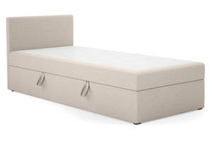 Einzelbett Torria Mini Basic Beige - Breite: 100 cm - Bettkasten links