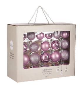 Boules de Noël en verre Mauve - Verre - 7 x 7 x 7 cm