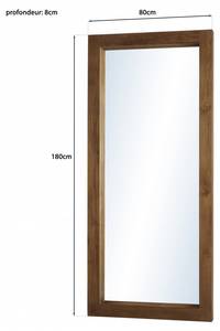 Rechteckiger Spiegel aus Teakholz Braun - Holz teilmassiv - 8 x 180 x 80 cm