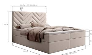 Boxspringbett CHEVRON mit Bettkasten Beige - Breite: 140 cm - H2