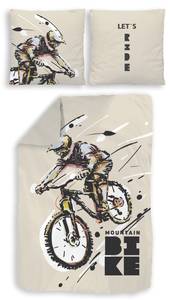 Bettwäsche Mountainbike Fahrrad Beige - Schwarz - Textil - 135 x 200 x 1 cm