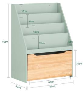 Kinderregal KMB95-GR Grün - Holzwerkstoff - 62 x 80 x 30 cm