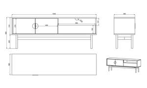 TV-Lowboard STOON Steingrau