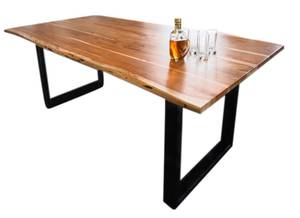 KAWOLA table LORE arbre bord pied noir 90 x 180 cm