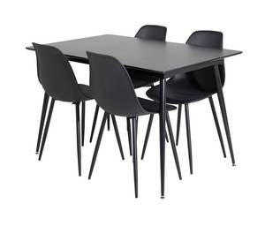 Essgruppe Silar 16 (5-teilig) Schwarz - Massivholz - 90 x 76 x 120 cm