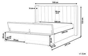 Doppelbett NOYERS Pink - Breite: 190 cm