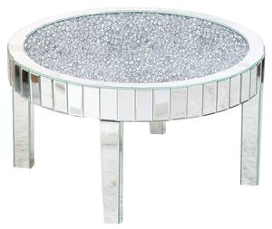 Verspiegelt Couchtisch Glas rund Silber Silber - Holzwerkstoff - Glas - 80 x 46 x 80 cm