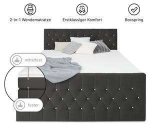 Boxspringbett MARDIN mit Bettkasten Anthrazit - Breite: 160 cm