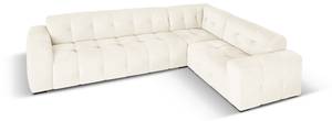 Ecksofa KENDAL 6 Sitzplätze Hochglanz Beige