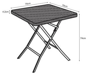 Table de camping pliante Mark 78 x 74 x 78 cm