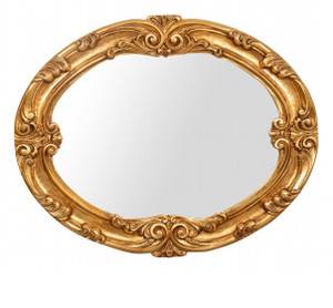 Miroir Ovale - Baroque Doré
