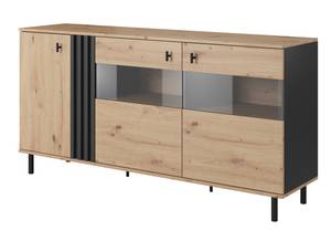 Kommode MADIS 3D LED Beige - Schwarz - Holzwerkstoff - Kunststoff - 165 x 82 x 40 cm