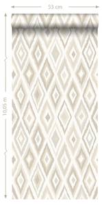 papier peint imitation d'ikat 7124 Beige - Fibres naturelles - Textile - 53 x 1005 x 1005 cm