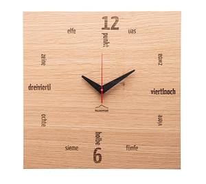 Horloge murale Kultuhr oak angular Marron - Bois/Imitation - En partie en bois massif - 30 x 30 x 4 cm