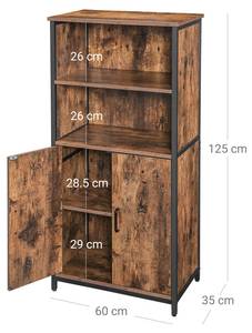 Aufbewahrungsschrank Kingstown Braun - Holzwerkstoff - 35 x 125 x 60 cm