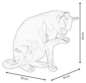 Harz-Skulptur Facettierter Katze Anthrazit