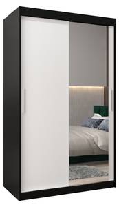 ARMOIRE À PORTES COULISSANTES TOKYO 2 Noir - Blanc - Largeur : 120 cm