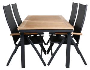 Panama Gartenset Tisch Schwarz - Massivholz - 152 x 74 x 90 cm