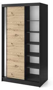 Kleiderschrank  Artinero Lux Schwarz - Braun - Breite: 120 cm - 2 Türen