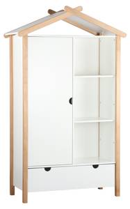 Kleiderschrank 12020003 Weiß - Massivholz - 112 x 187 x 51 cm