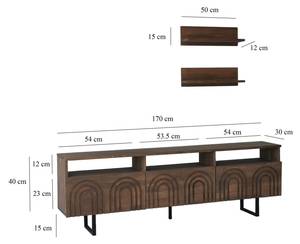 Fernsehschrank Arctura Braun - Holz teilmassiv - 30 x 40 x 170 cm