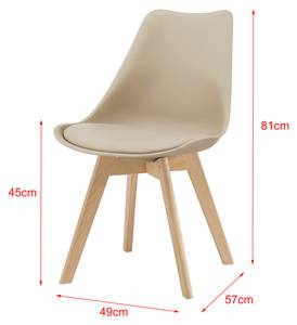 Lot de 4 Chaises Fläten Salle à Manger Beige