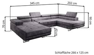 Ecksofa SOLAM U Grau - Armlehne davorstehend rechts - Ecke davorstehend links - Ottomane beidseitig montierbar