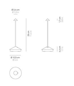 Akkuleuchte Pina Pro Braun - Metall - 2 x 29 x 2 cm