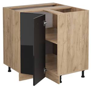 Eckschrank R-Line 46448 Hochglanz Schwarz - Sonoma Eiche Trüffel Dekor