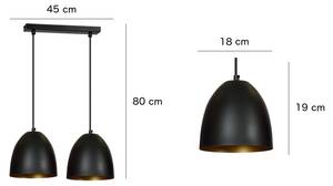 Lampe à suspension LENOX Noir - Métal - 19 x 15 x 30 cm