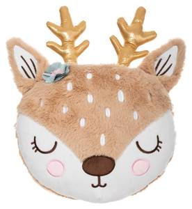 Coussin enfant tête de biche Beige - Textile - 30 x 6 x 30 cm